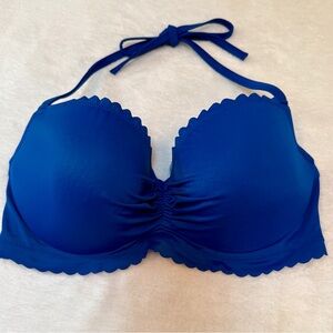 Victoria’s Secret Bikini Top Push-Up Padded Underwire Swimwear Royal Blue 36D